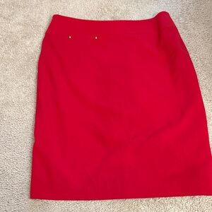 Tahari Vibrant Red Pencil Skirt